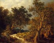 小溪风景 - 安德烈亚斯·阿亨巴赫